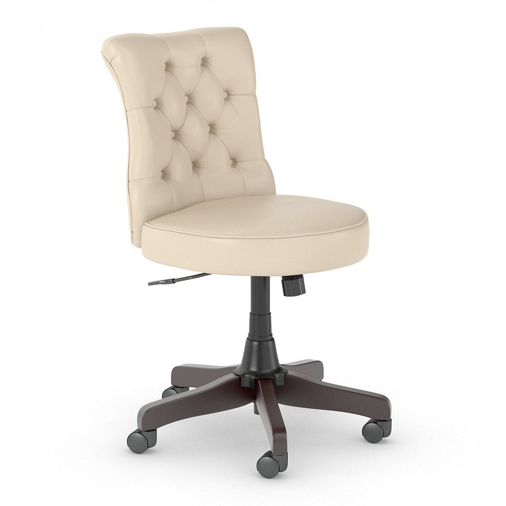 Bush Furniture - Fairview Mid Back Tufted Office Chair in Antique White Leather - FV018AW veiw 1