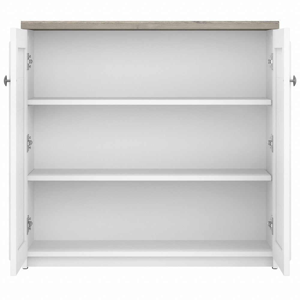 Bush Furniture - Fairview Small Storage Cabinet with Doors and Shelves in Pure White and Shiplap Gray - WC53696-03 veiw 4