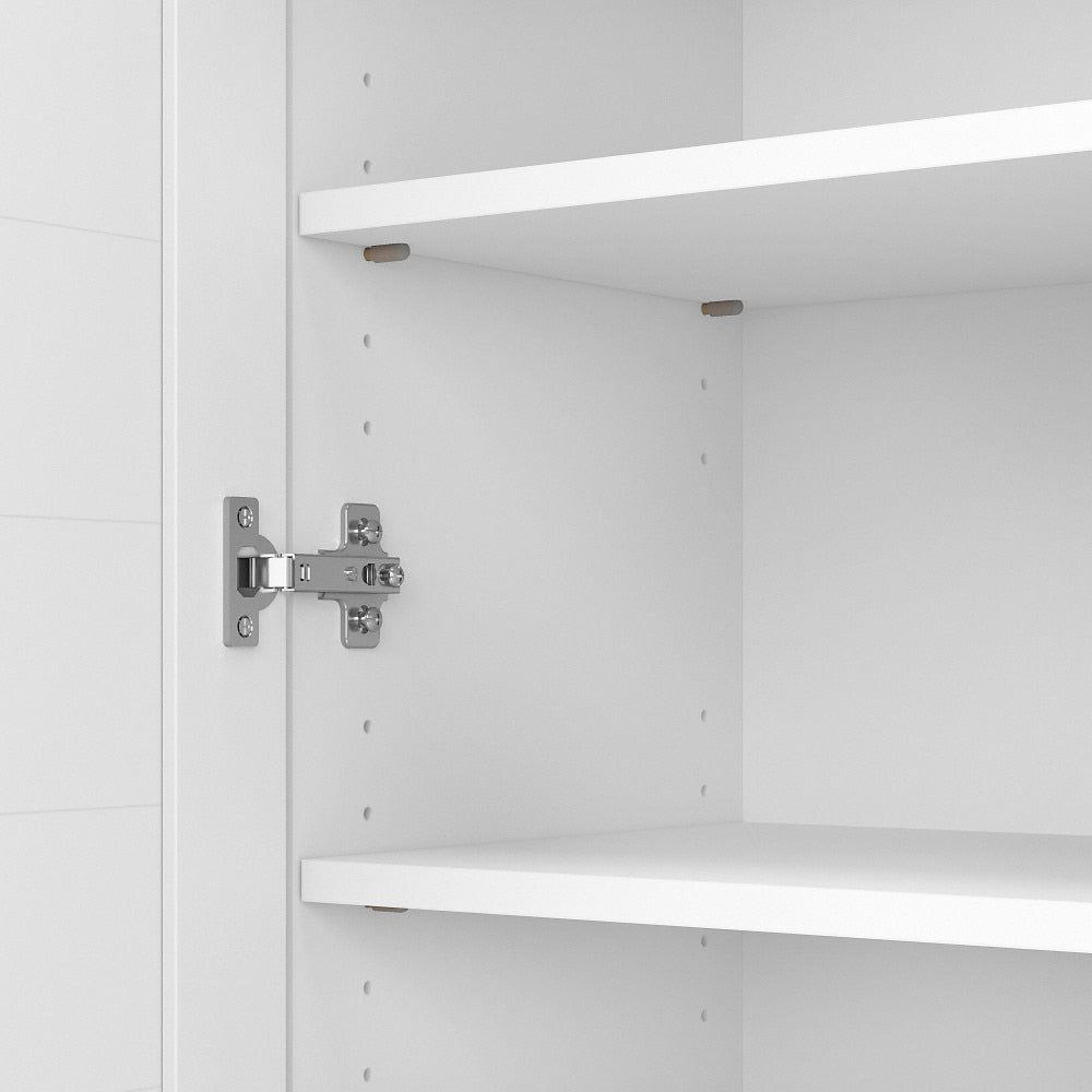 Bush Furniture - Fairview Small Storage Cabinet with Doors and Shelves in Pure White and Shiplap Gray - WC53696-03 veiw 5