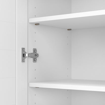 Bush Furniture - Fairview Small Storage Cabinet with Doors and Shelves in Pure White and Shiplap Gray - WC53696-03 veiw 5