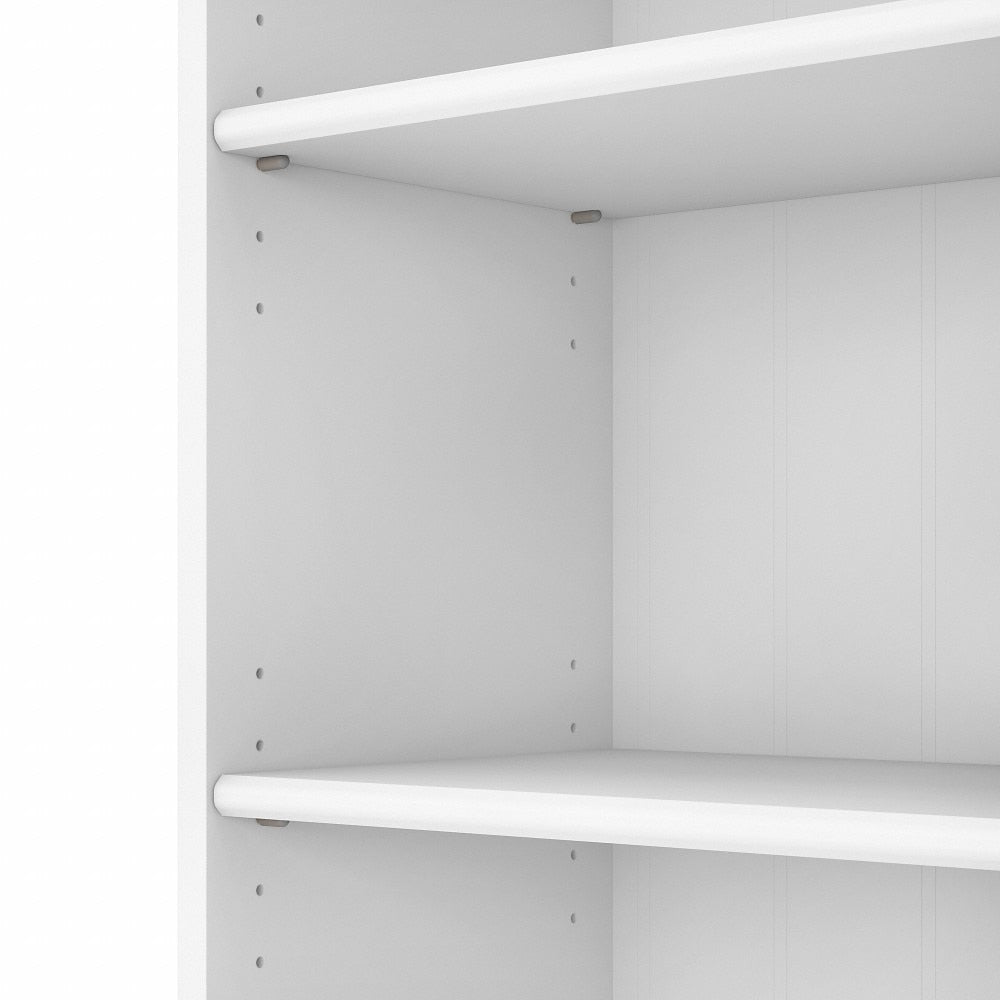 Bush Furniture - Fairview Tall 5 Shelf Bookcase in Pure White and Shiplap Gray - WC53665-03 veiw 4