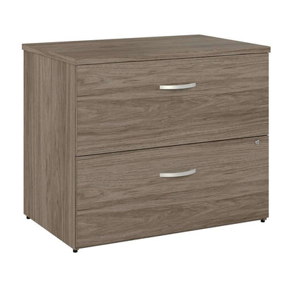 Bush Furniture - Hybrid 2 Drawer Lateral File Cabinet in Modern Hickory - Assembled - HYF136MHSU-Z veiw 1