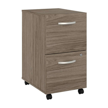 Bush Furniture - Hybrid 2 Drawer Mobile File Cabinet in Modern Hickory - Assembled - HYF116MHSU-Z veiw 2