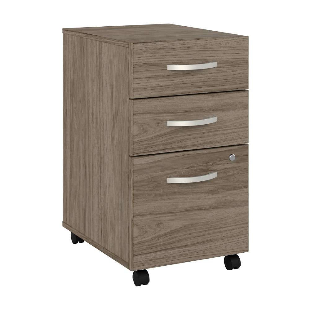 Bush Furniture - Hybrid 3 Drawer Mobile File Cabinet in Modern Hickory - Assembled - HYF216MHSU-Z veiw 1