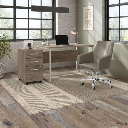 Bush Furniture - Hybrid 3 Drawer Mobile File Cabinet in Modern Hickory - Assembled - HYF216MHSU-Z veiw 3
