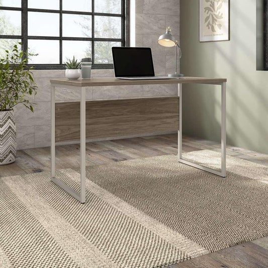 Bush Furniture - Hybrid 48W x 24D Computer Table Desk with Metal Legs in Modern Hickory - HYD148MH veiw 2