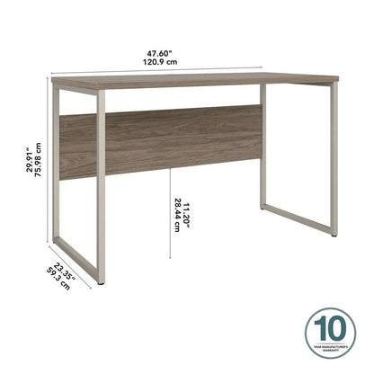 Bush Furniture - Hybrid 48W x 24D Computer Table Desk with Metal Legs in Modern Hickory - HYD148MH veiw 5