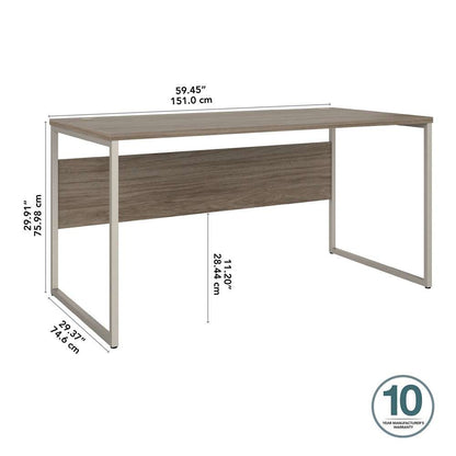 Bush Furniture - Hybrid 60W x 30D Computer Table Desk with Metal Legs in Modern Hickory - HYD360MH veiw 5