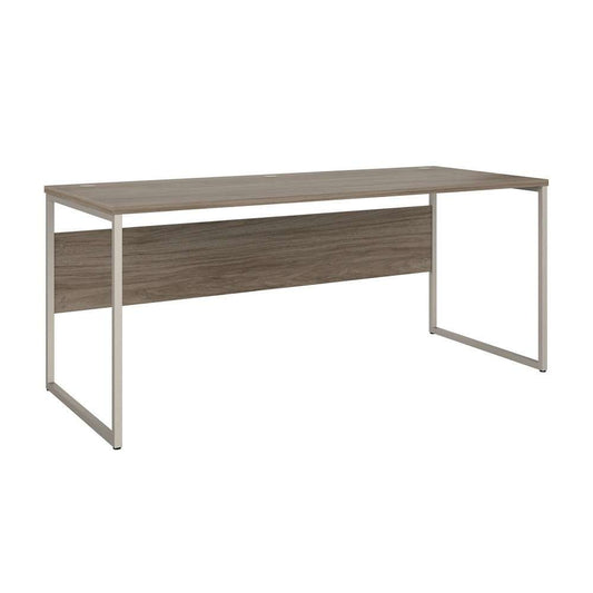Bush Furniture - Hybrid 72W x 30D Computer Table Desk with Metal Legs in Modern Hickory - HYD373MH veiw 1