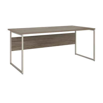 Bush Furniture - Hybrid 72W x 36D Computer Table Desk with Metal Legs in Modern Hickory - HYD172MH veiw 1