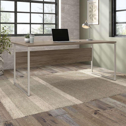 Bush Furniture - Hybrid 72W x 36D Computer Table Desk with Metal Legs in Modern Hickory - HYD172MH veiw 2
