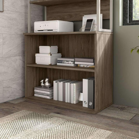Bush Furniture - Hybrid Small 2 Shelf Bookcase in Modern Hickory - HY3036MH-Z veiw 2
