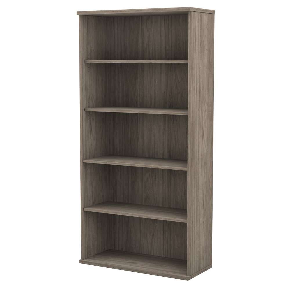 Bush Furniture - Hybrid Tall 5 Shelf Bookcase in Modern Hickory - HYB136MH-Z veiw 1