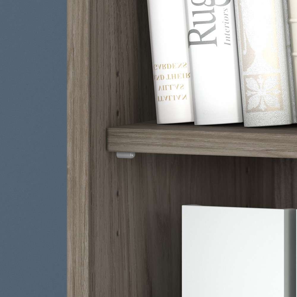 Bush Furniture - Hybrid Tall 5 Shelf Bookcase in Modern Hickory - HYB136MH-Z veiw 5