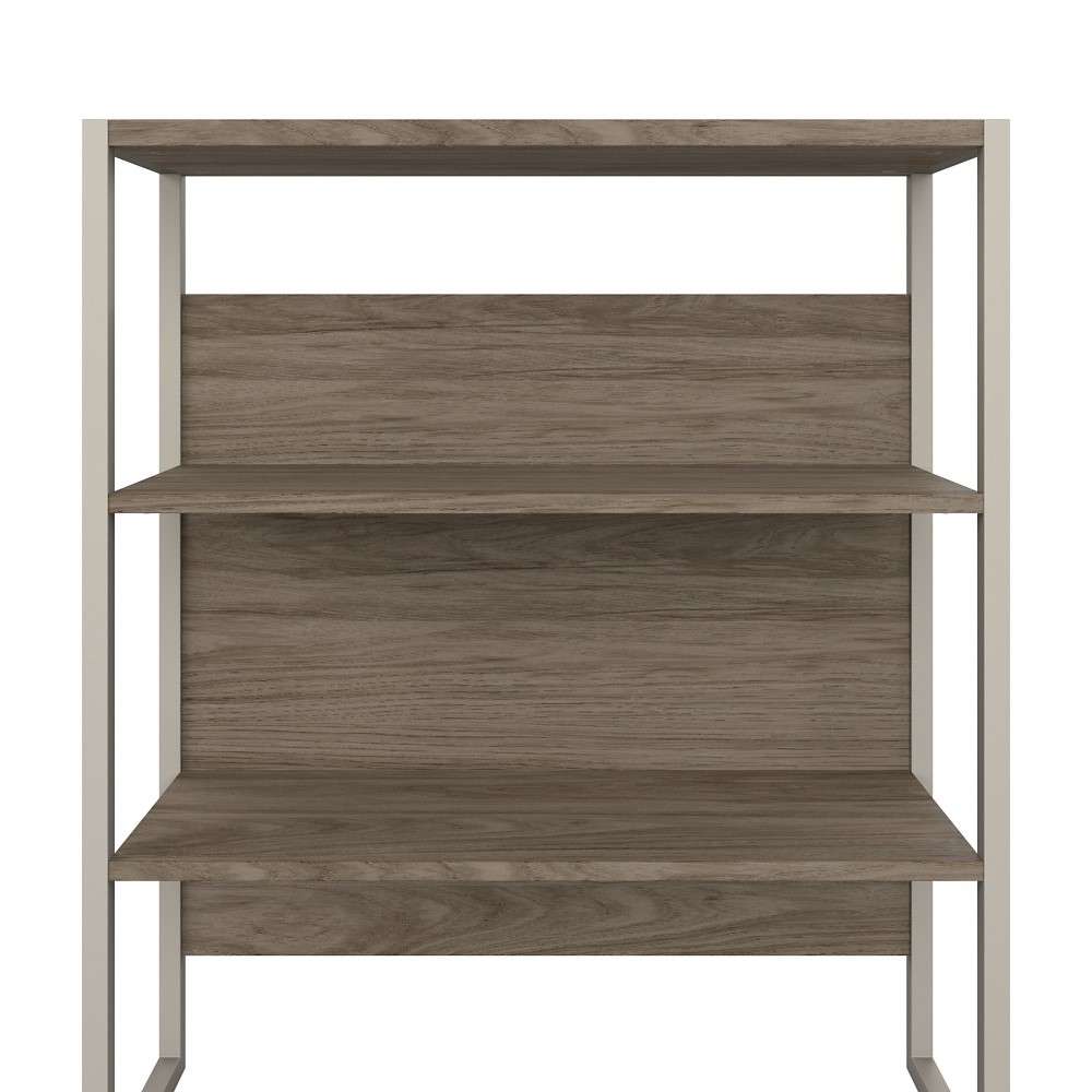 Bush Furniture - Hybrid Tall Etagere Bookcase in Modern Hickory - HYB023MH veiw 5