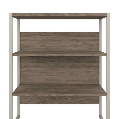 Bush Furniture - Hybrid Tall Etagere Bookcase in Modern Hickory - HYB023MH veiw 5