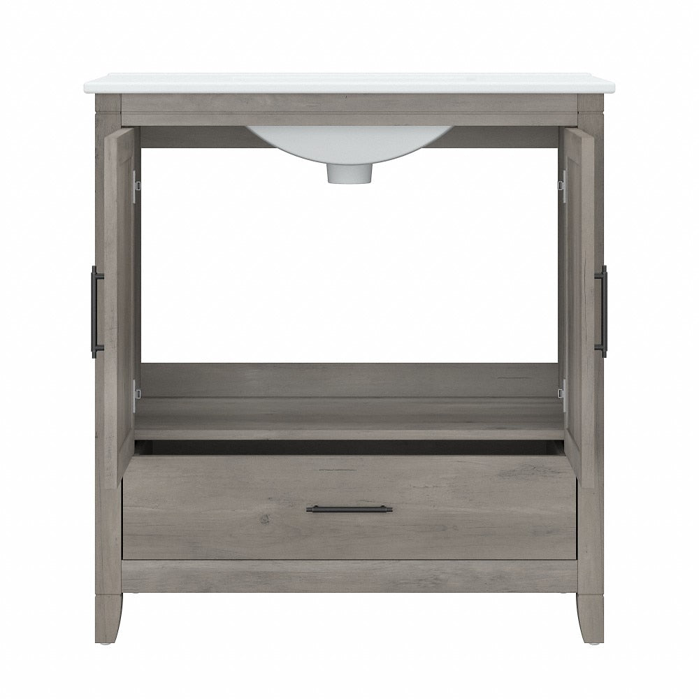 Bush Furniture - Key West 32W Bathroom Vanity with Sink in Driftwood Gray - KWVN132DG-03K veiw 5