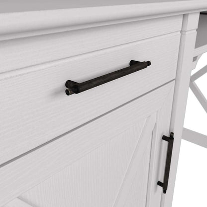 Bush Furniture - Key West 48W Small Computer Desk with Hutch in Pure White Oak - KWD248WT-03 veiw 2