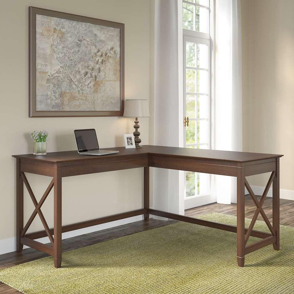 Bush Furniture - Key West 60W L Shaped Desk in Bing Cherry - KWD160BC-03 veiw 4