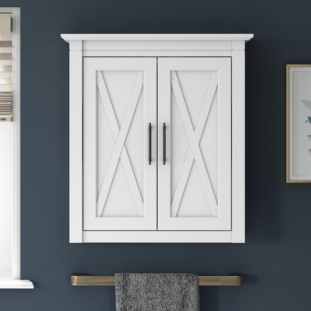 Bush Furniture - Key West Bathroom Wall Cabinet in White Ash - KWWS124WAS-03 veiw 2