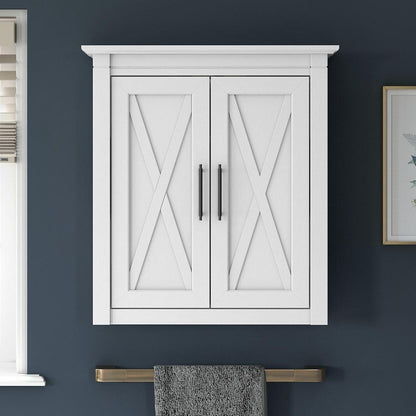 Bush Furniture - Key West Bathroom Wall Cabinet in White Ash - KWWS124WAS-03 veiw 2