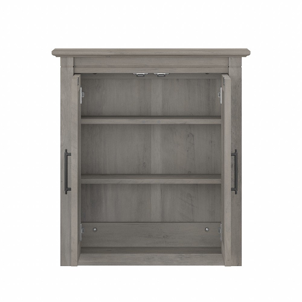 Bush Furniture - Key West Bathroom Wall Cabinet with Doors in Driftwood Gray - KWWS124DG-03 veiw 5