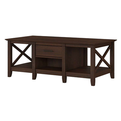 Bush Furniture - Key West Coffee Table with Storage in Bing Cherry - KWT148BC-03 veiw 1