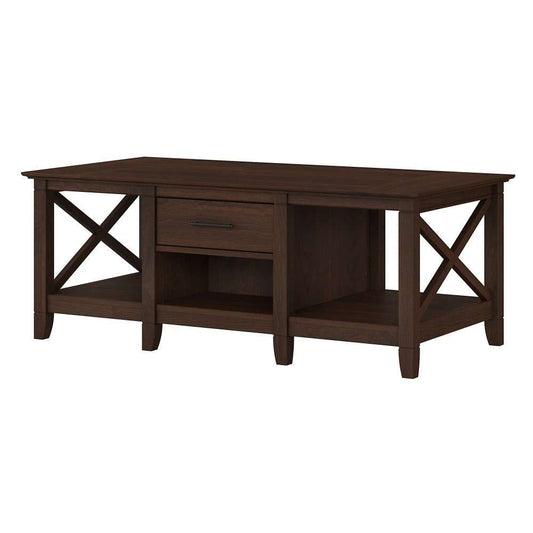 Bush Furniture - Key West Coffee Table with Storage in Bing Cherry - KWT148BC-03 veiw 1