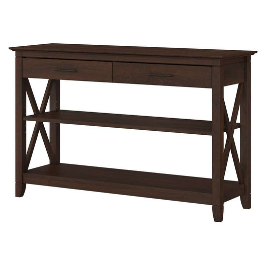 Bush Furniture - Key West Console Table with Drawers and Shelves in Bing Cherry - KWT248BC-03 veiw 1