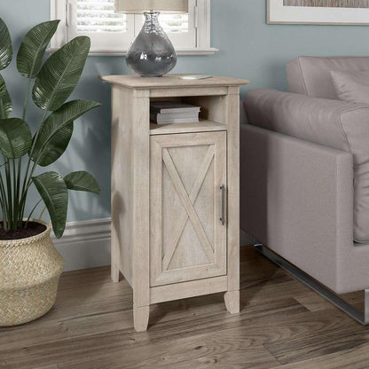 Bush Furniture - Key West End Table with Door in Washed Gray - KWS116WG-Z2 veiw 4