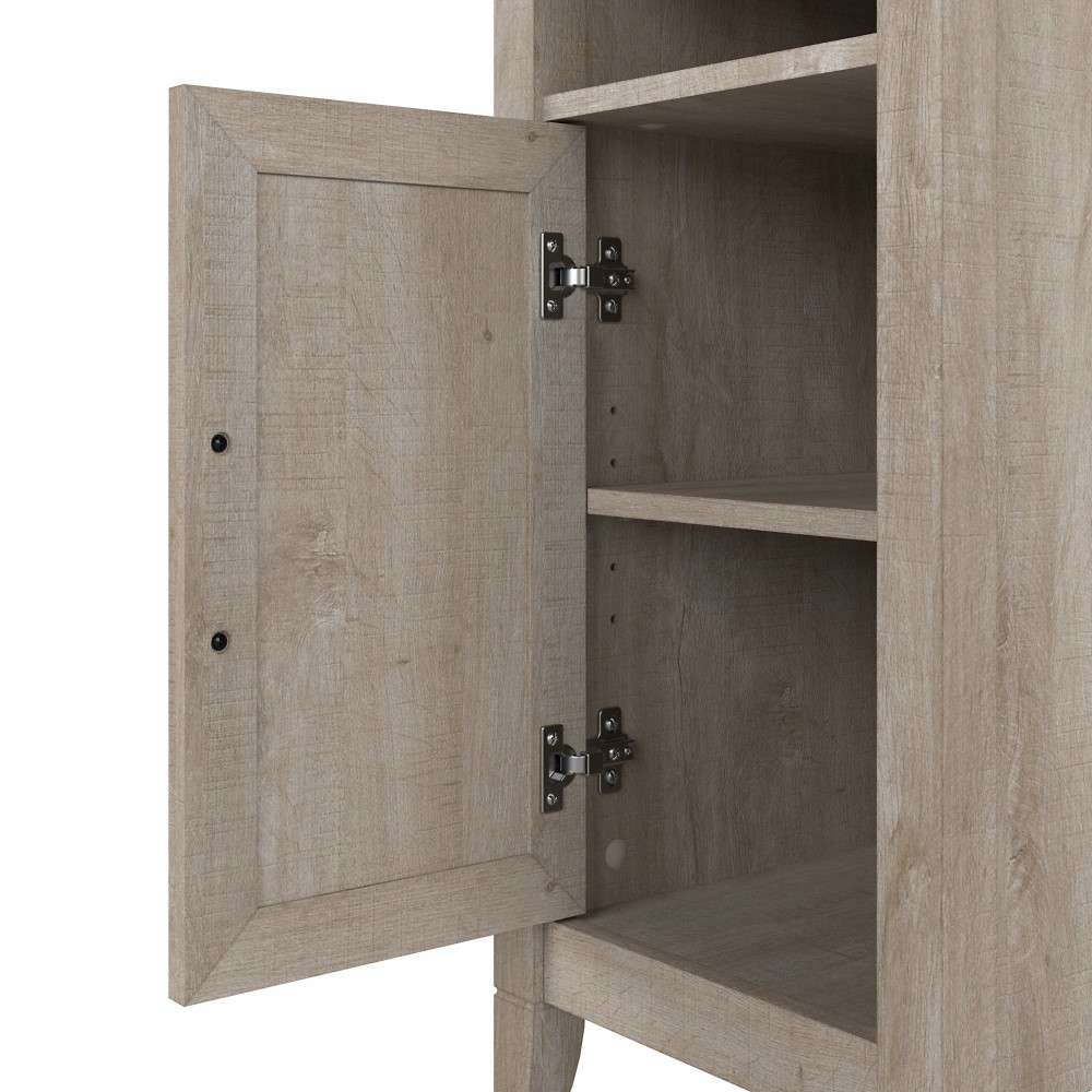 Bush Furniture - Key West Nightstand with Door in Washed Gray - KWS116WG-Z veiw 3