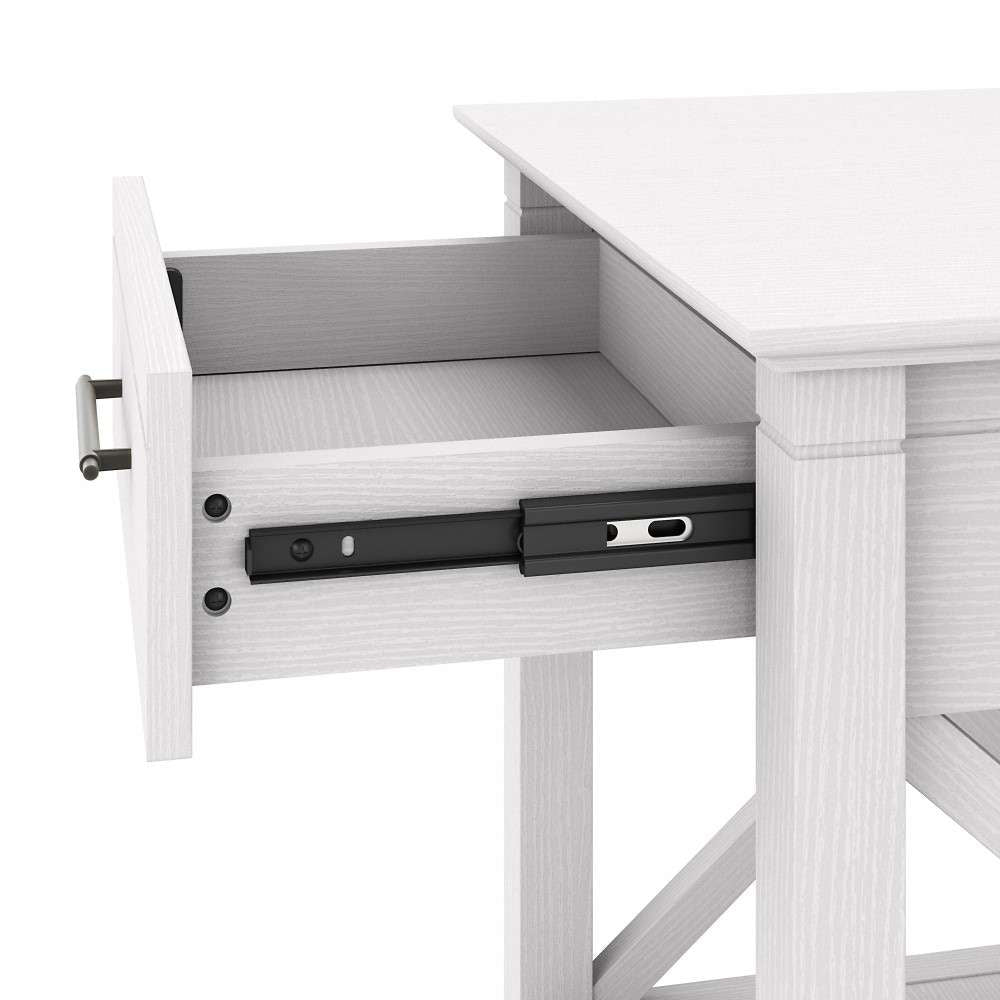Bush Furniture - Key West Nightstand with Drawer in Pure White Oak - KWT120WT-Z veiw 5