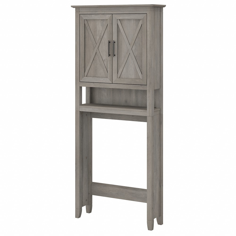 Bush Furniture - Key West Over The Toilet Storage Cabinet in Driftwood Gray - KWS268DG-03 veiw 1
