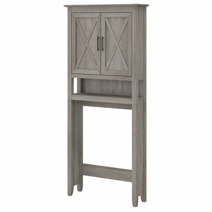 Bush Furniture - Key West Over The Toilet Storage Cabinet in Driftwood Gray - KWS268DG-03 veiw 1