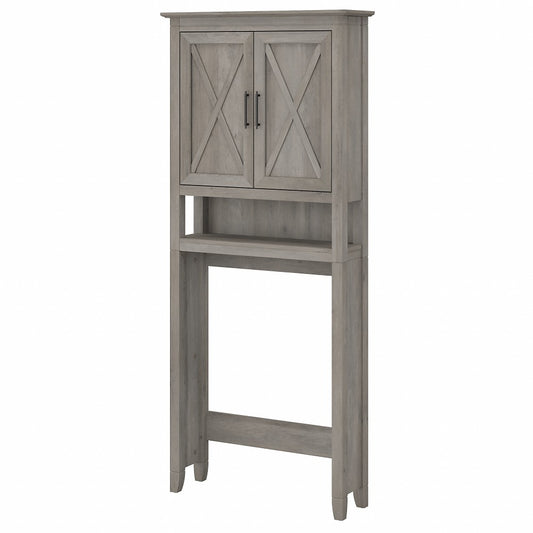 Bush Furniture - Key West Over The Toilet Storage Cabinet in Driftwood Gray - KWS268DG-03 veiw 1