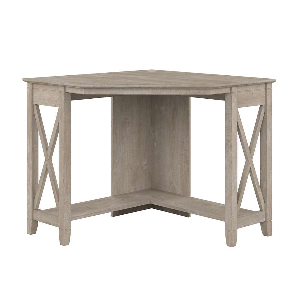 Bush Furniture - Key West Small Corner Desk in Washed Gray - KWD134WG-03 veiw 1