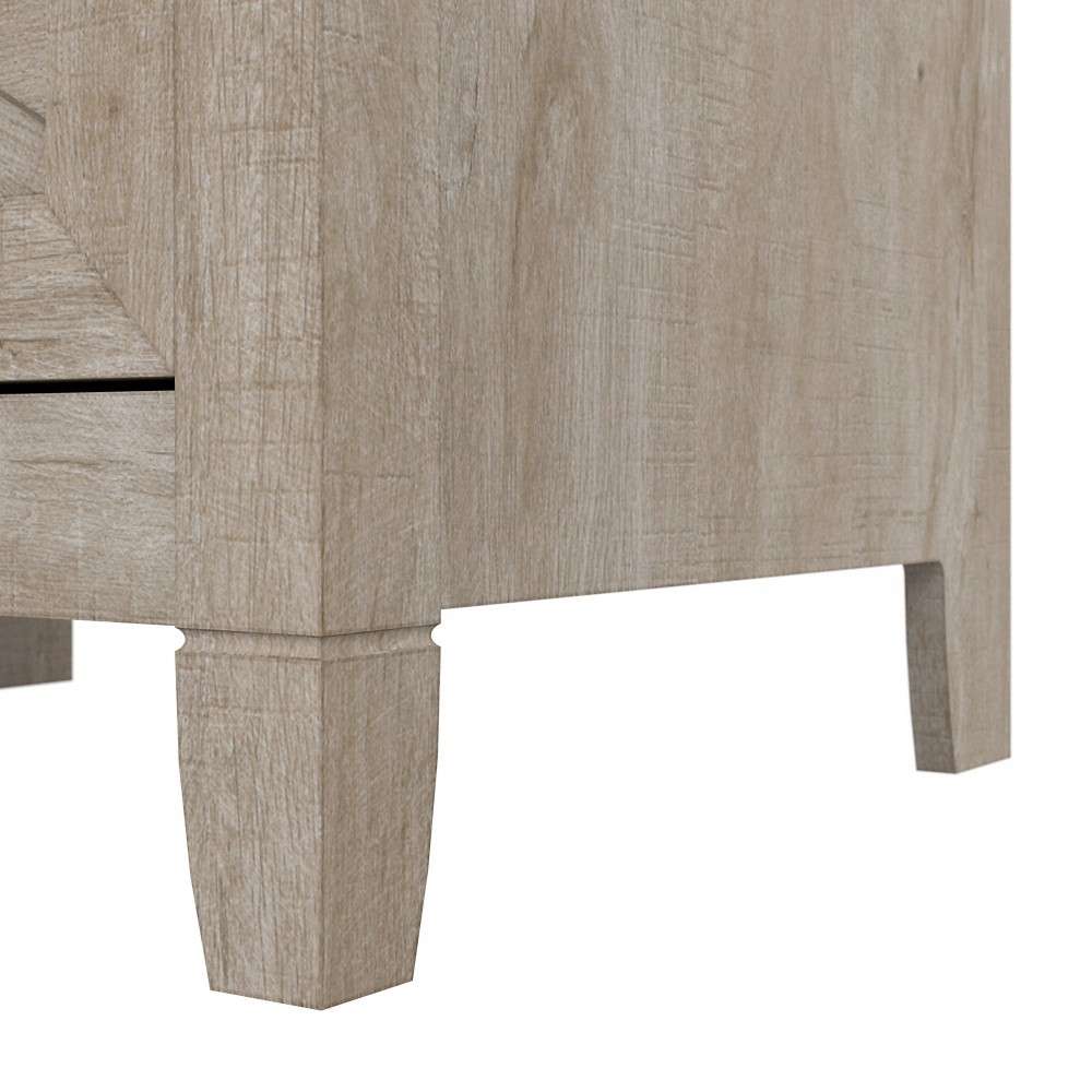 Bush Furniture - Key West Small Corner Desk with Bookcase and Lateral File Cabinet in Washed Gray - KWS050WG veiw 3