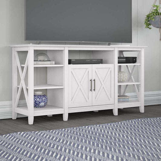 Bush Furniture - Key West Tall TV Stand for 65 Inch TV in Pure White Oak - KWV160WT-03 veiw 1