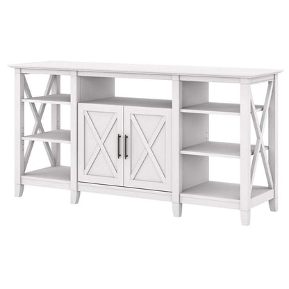 Bush Furniture - Key West Tall TV Stand for 65 Inch TV in Pure White Oak - KWV160WT-03 veiw 2