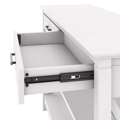 Bush Furniture - Key West Tall TV Stand with Coffee Table and (Set of 2) End Tables in Pure White Oak - KWS025WT veiw 5