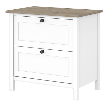 Bush Furniture - Mayfield 2 Drawer Lateral File Cabinet in Pure White and Shiplap Gray - MAF131GW2-03 veiw 1