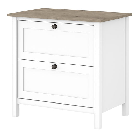 Bush Furniture - Mayfield 2 Drawer Lateral File Cabinet in Pure White and Shiplap Gray - MAF131GW2-03 veiw 1