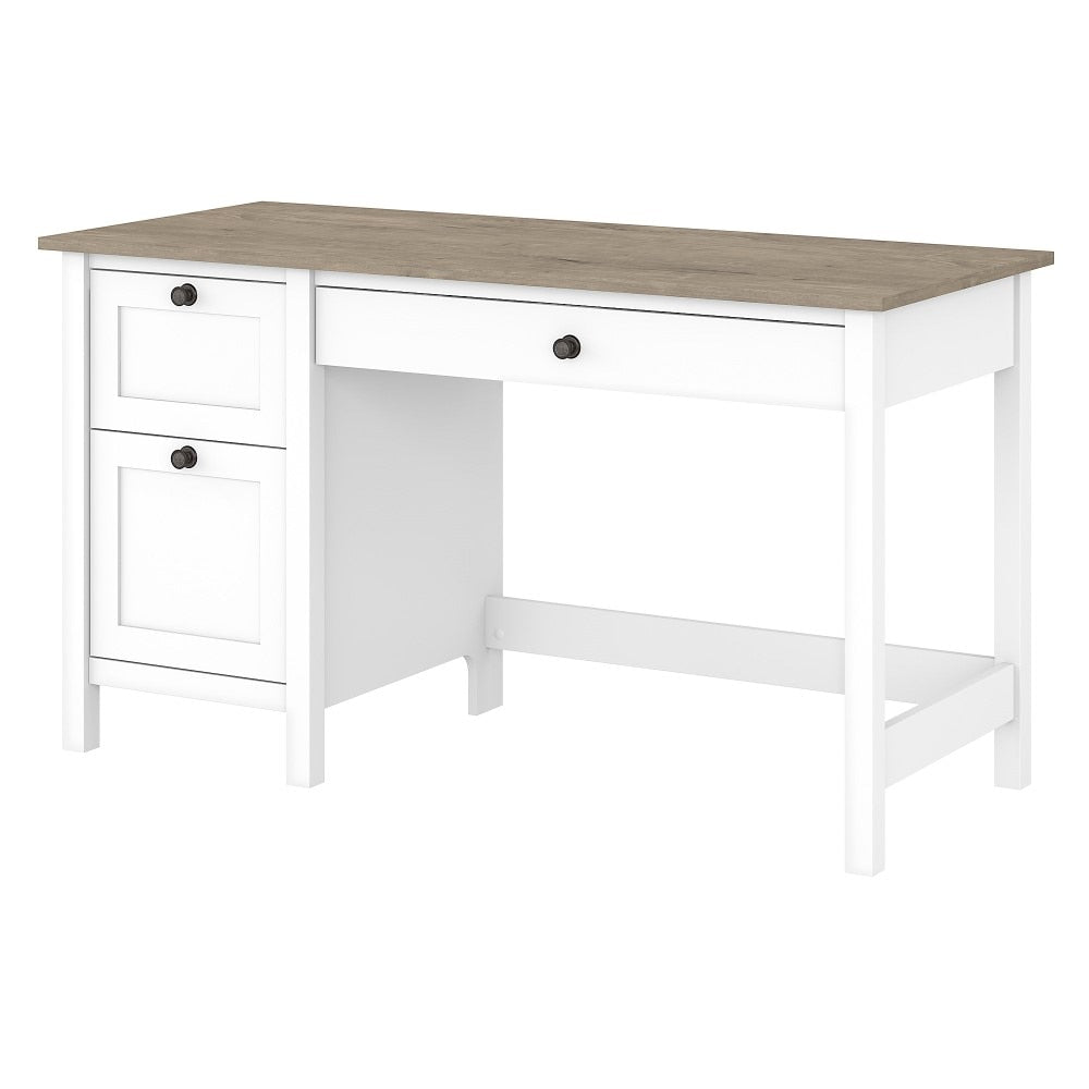 Bush Furniture - Mayfield 54W Computer Desk with Drawers in Pure White and Shiplap Gray - MAD254GW2-03 veiw 1