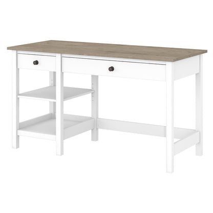 Bush Furniture - Mayfield 54W Computer Desk with Shelves in Pure White and Shiplap Gray - MAD154GW2-03 veiw 1