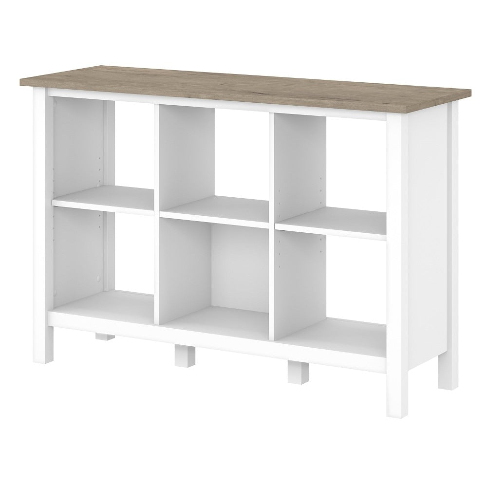 Bush Furniture - Mayfield 6 Cube Bookcase in Pure White and Shiplap Gray - MAB145GW2-03 veiw 1