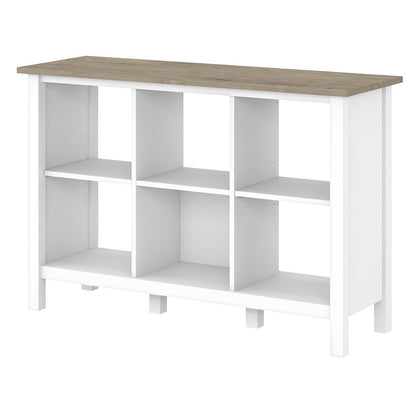 Bush Furniture - Mayfield 6 Cube Bookcase in Pure White and Shiplap Gray - MAB145GW2-03 veiw 1