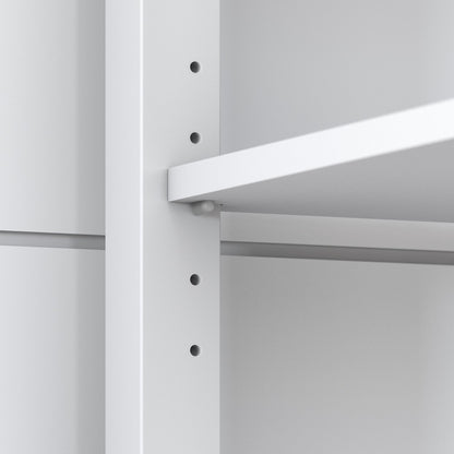 Bush Furniture - Mayfield 60W L Shaped Computer Desk with Storage in Pure White and Shiplap Gray - MAD260GW2-03 veiw 3