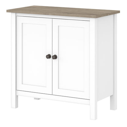 Bush Furniture - Mayfield Accent Storage Cabinet with Doors in Pure White and Shiplap Gray - MAS131GW2-03 veiw 1