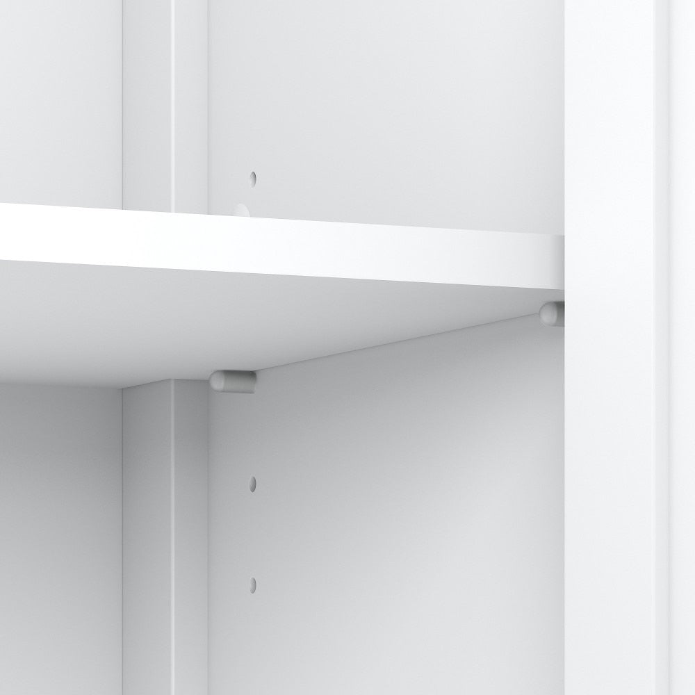 Bush Furniture - Mayfield Accent Storage Cabinet with Doors in Pure White and Shiplap Gray - MAS131GW2-03 veiw 4