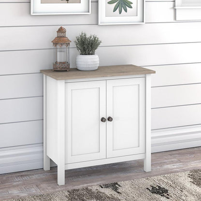 Bush Furniture - Mayfield Accent Storage Cabinet with Doors in Pure White and Shiplap Gray - MAS131GW2-03 veiw 5